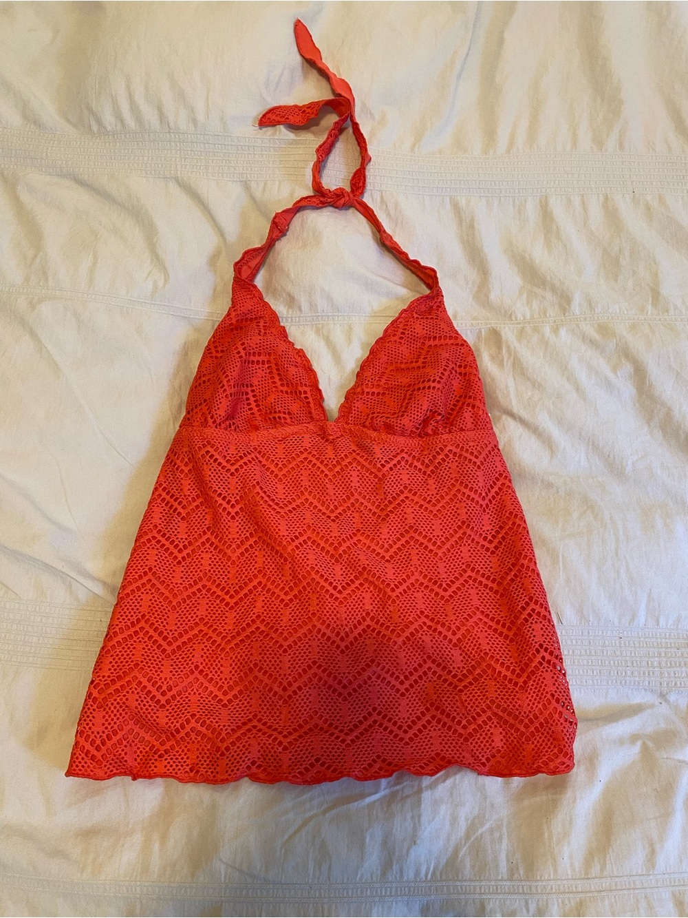 Y2K coral halter top